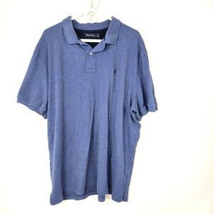 Nautica NWT Slim Fit 100% Cotton Short Sleeve Blue Polo Shirt Mens Size 3XL